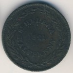 Saint Helena Island and Ascension, 1/2 пенни, 1821