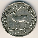 Маврикий, 1/2 рупии (1960&ndash;1978 г.)