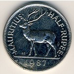 Маврикий, 1/2 рупии (1987&ndash;2007 г.)