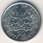Kenya, 50 cents, 1978–1989