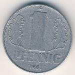 German Democratic Republic, 1 пфенниг, 1961