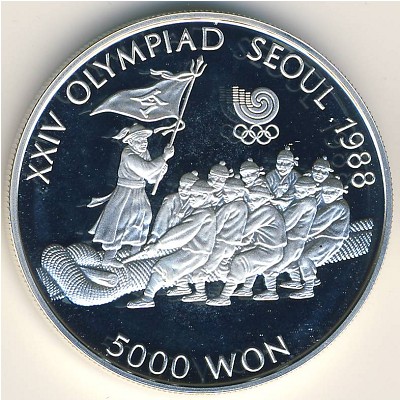 South Korea, 5000 won, 1986