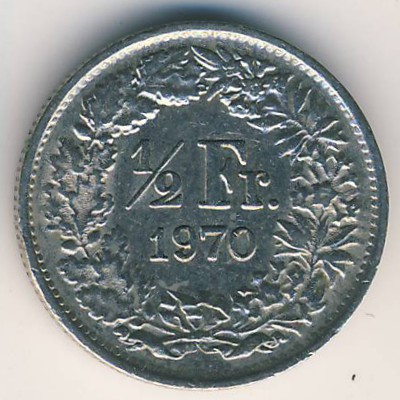 Швейцария, 1/2 франка (1970 г.)