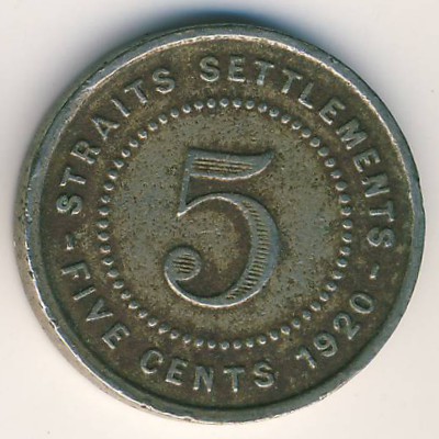 Стрейтс-Сетлментс, 5 центов (1920 г.)