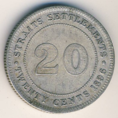 Стрейтс-Сетлментс, 20 центов (1896 г.)