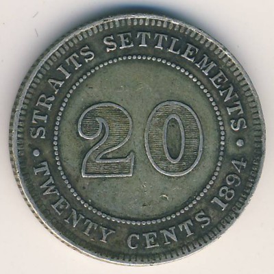 Стрейтс-Сетлментс, 20 центов (1894 г.)