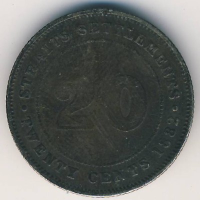 Стрейтс-Сетлментс, 20 центов (1882 г.)