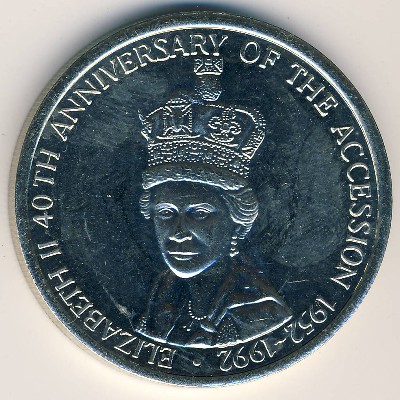Turks and Caicos Islands, 5 crowns, 1992