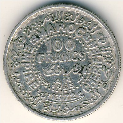 Morocco, 100 francs, 1953