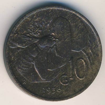 Италия, 10 чентезимо (1936 г.)