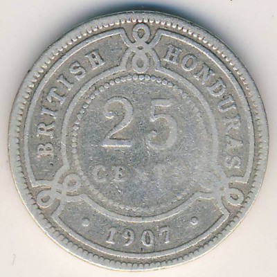 Британский Гондурас, 25 центов (1907 г.)