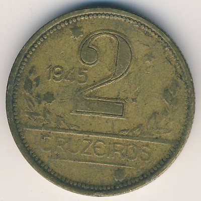 Бразилия, 2 крузейро (1945 г.)