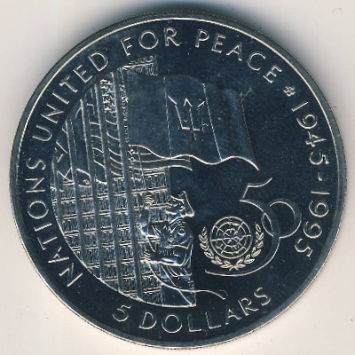 Барбадос, 5 долларов (1995 г.)