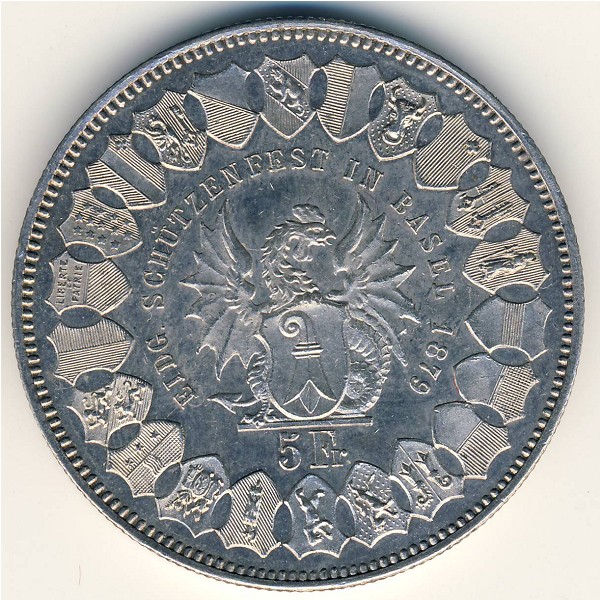 Швейцария., 5 франков (1879 г.)
