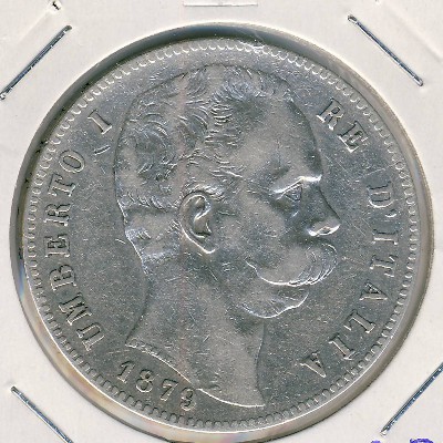 Италия, 5 лир (1879 г.)
