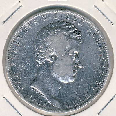 Сардиния, 5 лир (1838 г.)