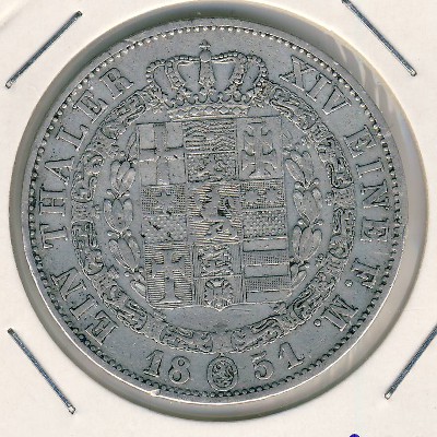 Гессен-Кассель, 1 талер (1851 г.)