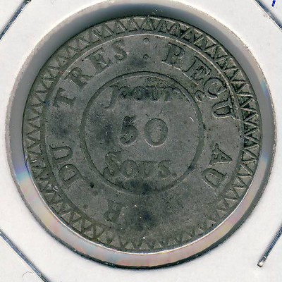 Маврикий, 50 соу (1822 г.)