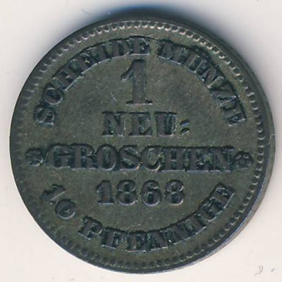 Саксония, 1 новый грош (1868 г.)
