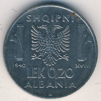 Албания, 0,20 лек (1940 г.)