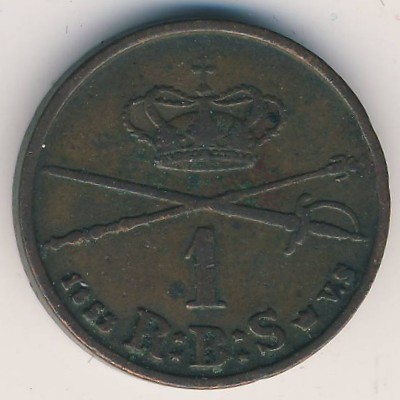 Дания, 1 ригсбанкскиллинг (1853 г.)