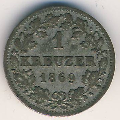 Бавария, 1 крейцер (1869 г.)