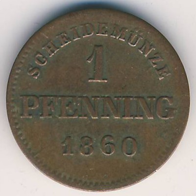Бавария, 1 пфеннинг (1860 г.)