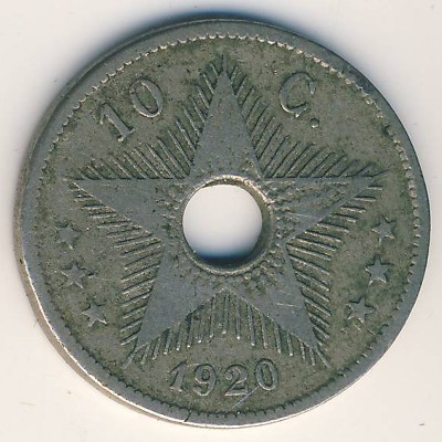 Бельгийское Конго, 10 сентим (1920 г.)