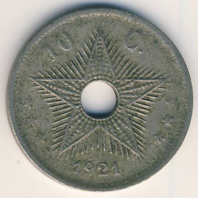 Бельгийское Конго, 10 сентим (1921 г.)
