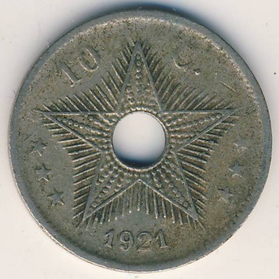 Бельгийское Конго, 10 сентим (1921 г.)
