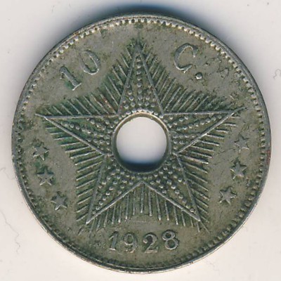 Бельгийское Конго, 10 сентим (1928 г.)
