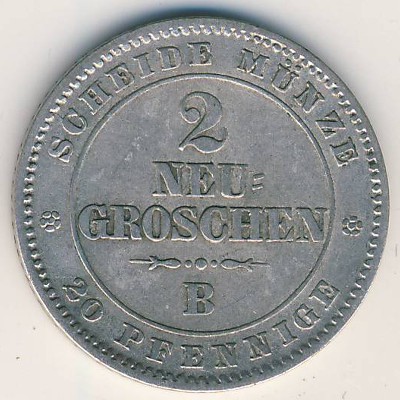 Саксония, 2 новых гроша (1866 г.)