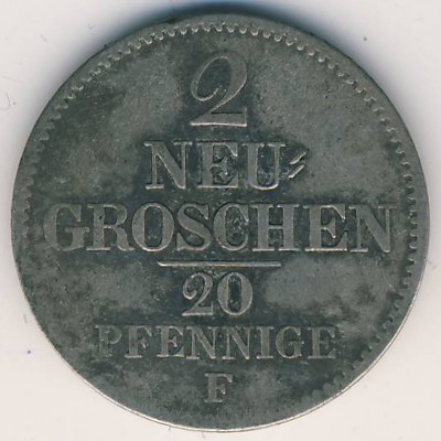 Саксония, 2 новых гроша (1851 г.)