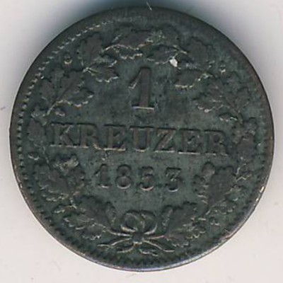 Бавария, 1 крейцер (1853 г.)