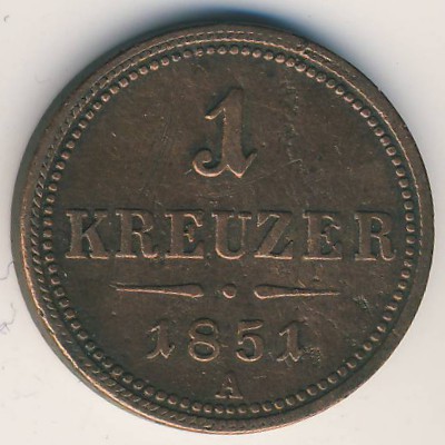 Австрия, 1 крейцер (1851 г.)