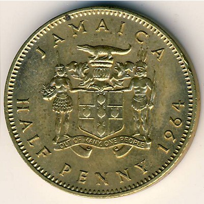 Jamaica, 1/2 penny, 1964–1966