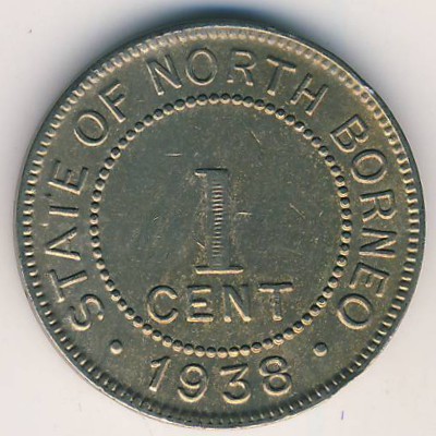 Северное Борнео, 1 цент (1938 г.)