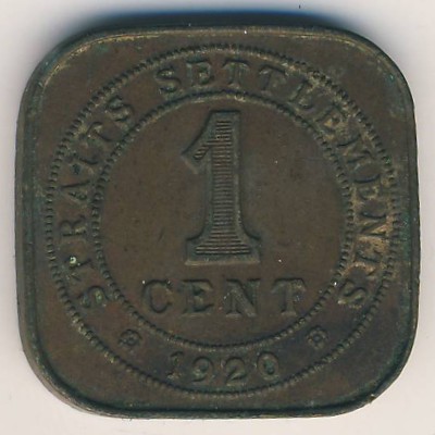 Стрейтс-Сетлментс, 1 цент (1920 г.)