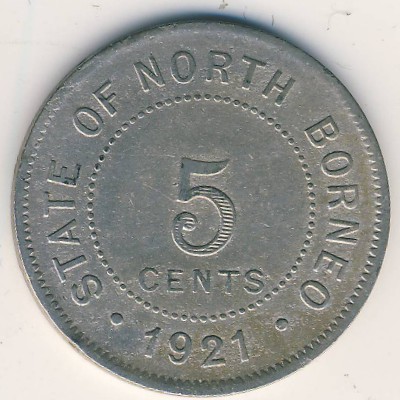 Северное Борнео, 5 центов (1921 г.)