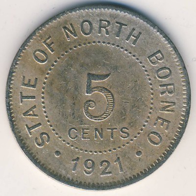 Северное Борнео, 5 центов (1921 г.)