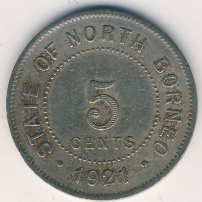 Северное Борнео, 5 центов (1921 г.)