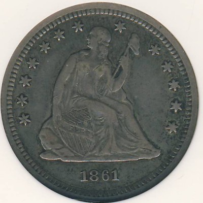США, 1/4 доллара (1861 г.)