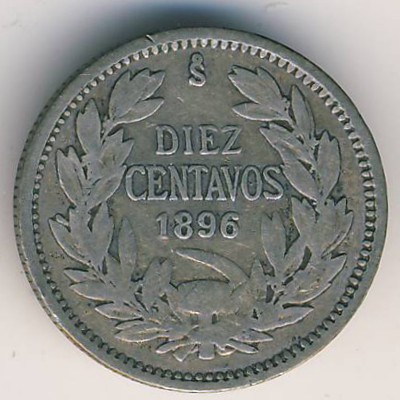 Chile, 10 centavos, 1896