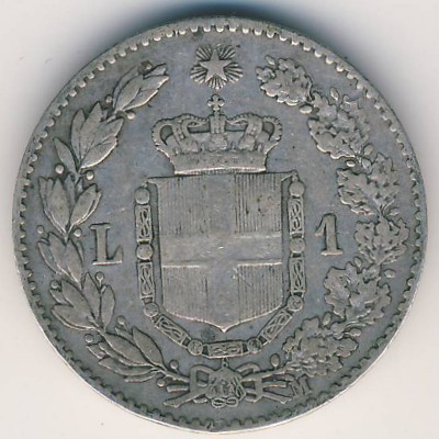 Италия, 1 лира (1887 г.)
