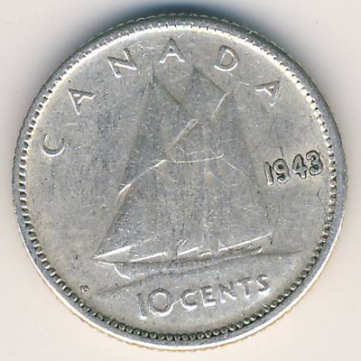 Канада, 10 центов (1943 г.)
