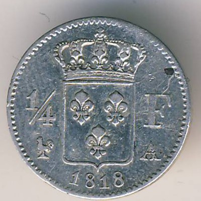 Франция, 1/4 франка (1818 г.)
