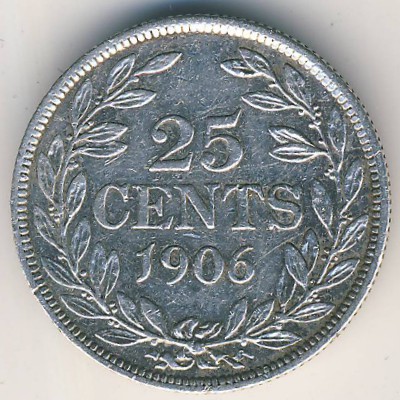 Либерия, 25 центов (1906 г.)
