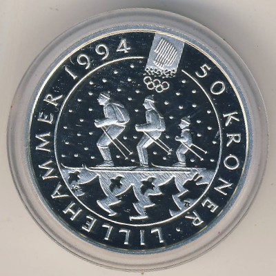 Norway, 50 kroner, 1991