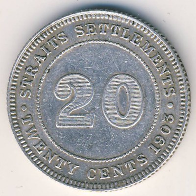 Стрейтс-Сетлментс, 20 центов (1902–1903 г.)