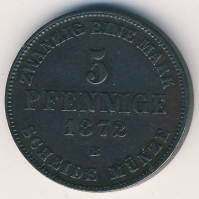 Mecklenburg-Strelitz, 5 pfennig, 1872